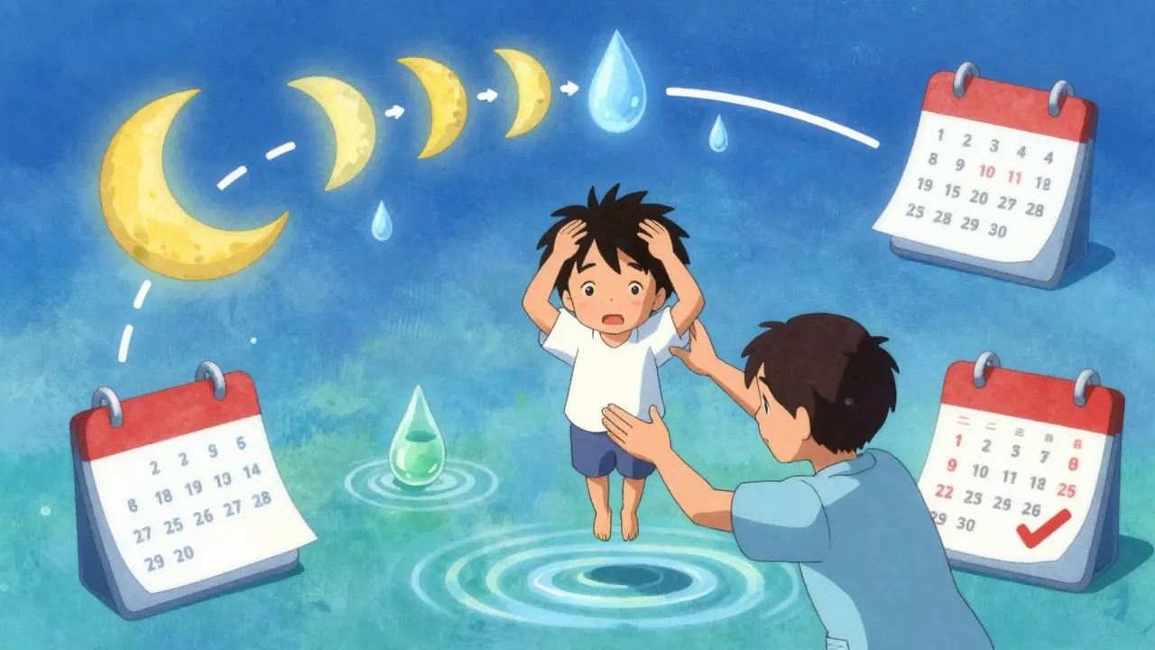 Vibrant anime scene of headache prevention habits like sleep, hydration, and exercise