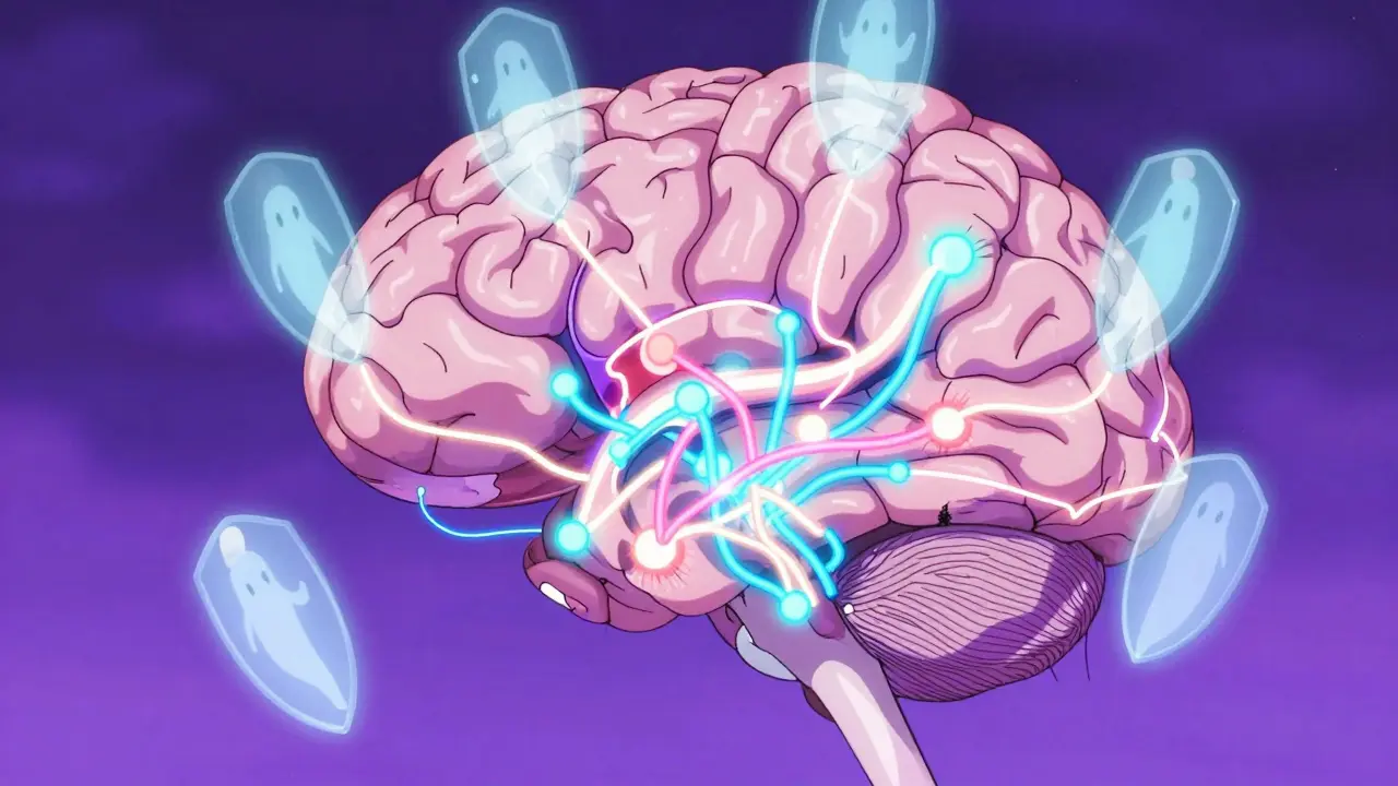 Stylized brain with beta-blockers stopping signals